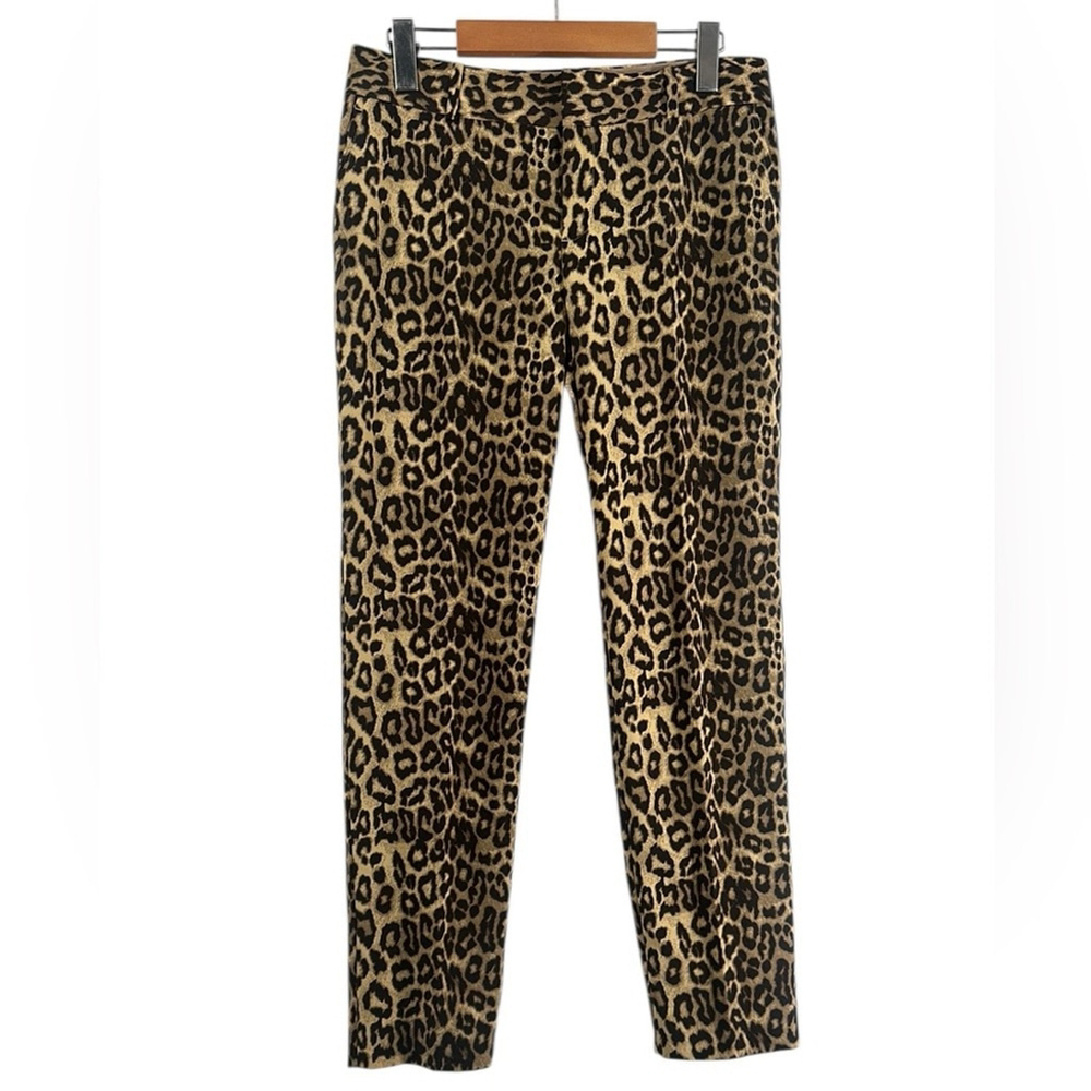 Banana Republic leopard print pants trousers animal prints luxury classic sz 4
